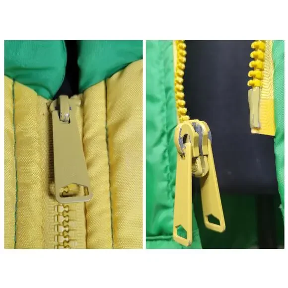 Vintage Unbranded Reversible Retro Striped Unisex Nylon Puffer Vest Pockets✨️L - Picture 9 of 16